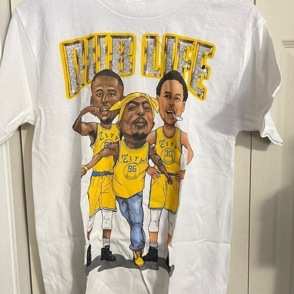 Breezy Excursion Mens NWOT White Dub Life Golden State Warriors Shirt Small - Picture 3 of 5